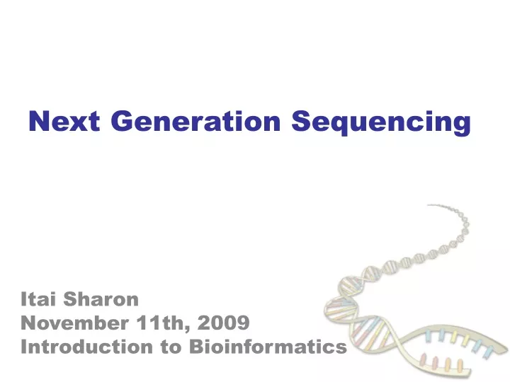 next generation sequencing n.