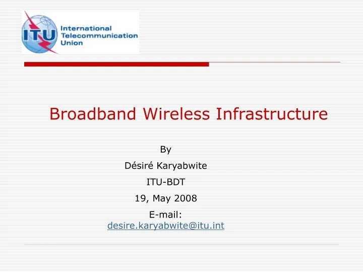 PPT Broadband Wireless Infrastructure PowerPoint Presentation, free