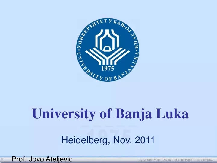 PPT - University of Banja Luka PowerPoint Presentation, free download ...