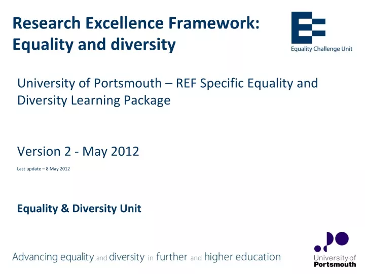 research excellence framework equality and diversity n.