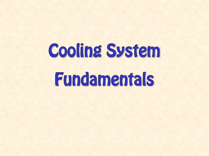 cooling system fundamentals n.