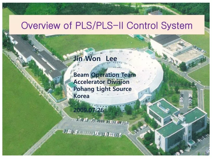overview of pls pls ii control system n.