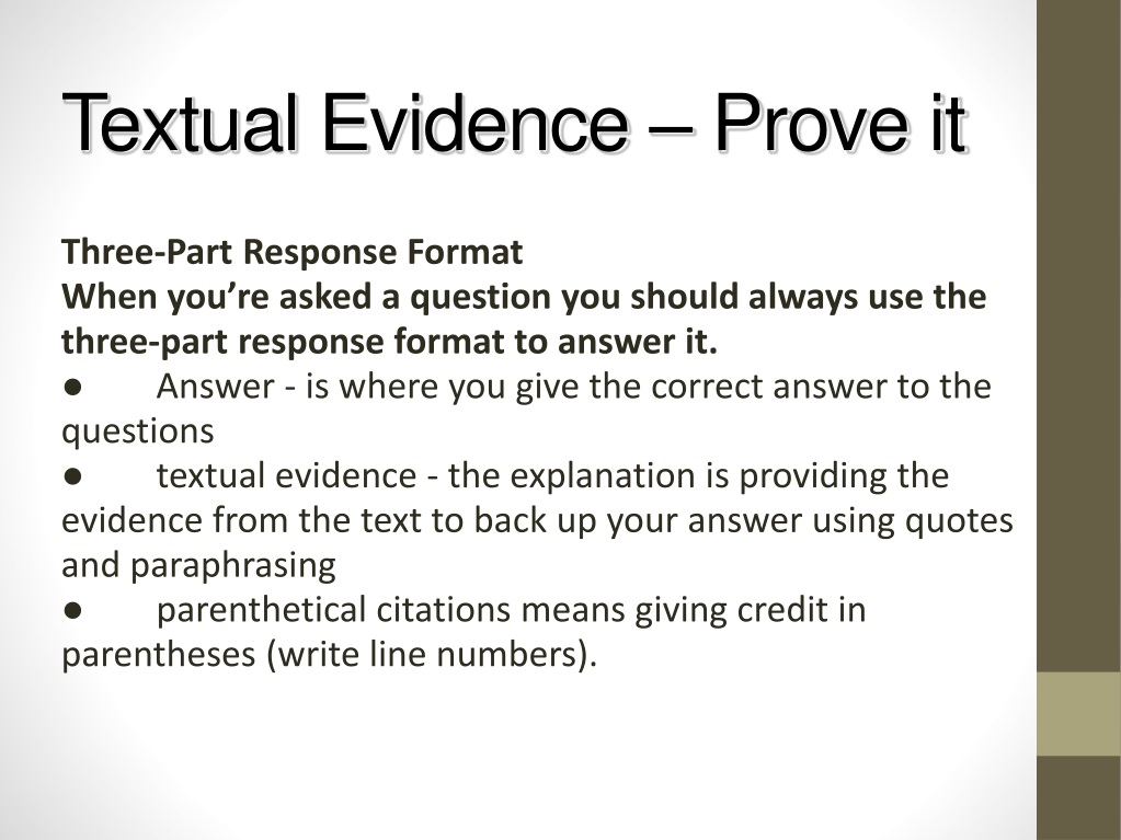 what is the definition for textual evidence