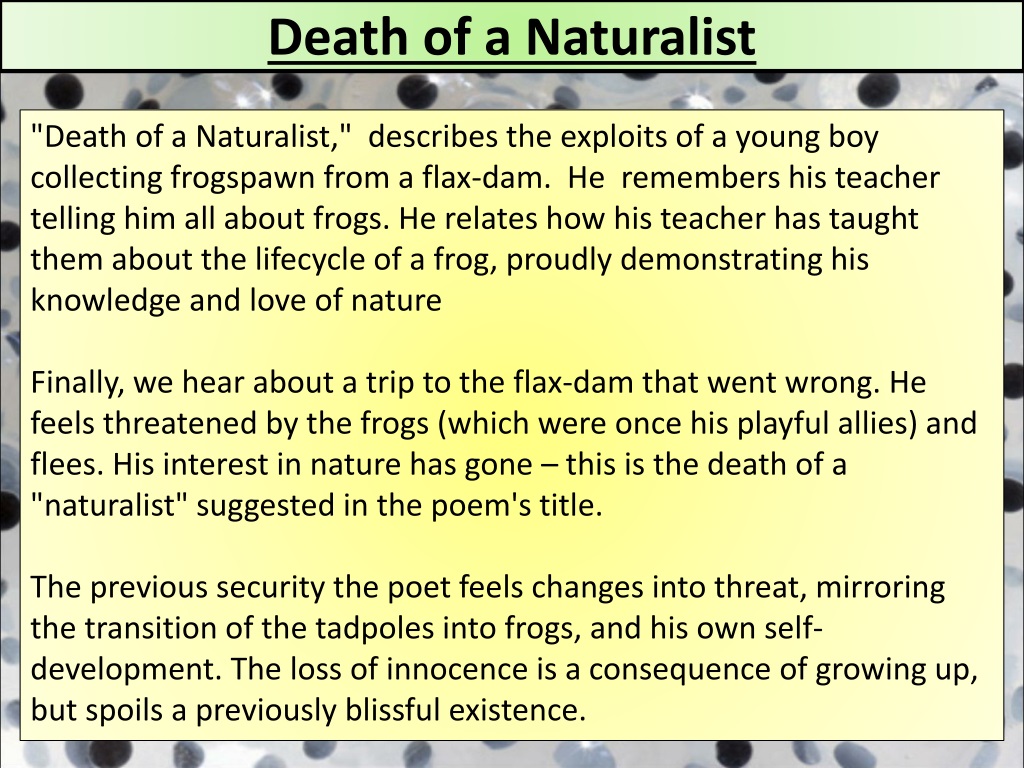 death of a naturalist essay