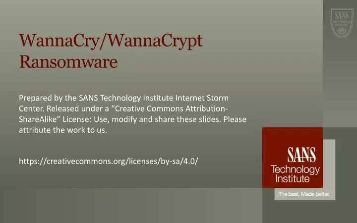 PPT - WannaCry / WannaCrypt Ransomware PowerPoint Presentation, Free ...