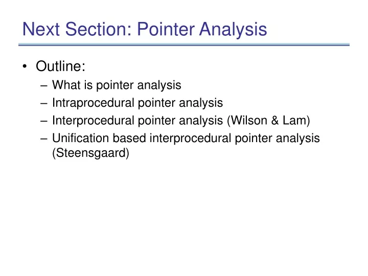 next section pointer analysis n.