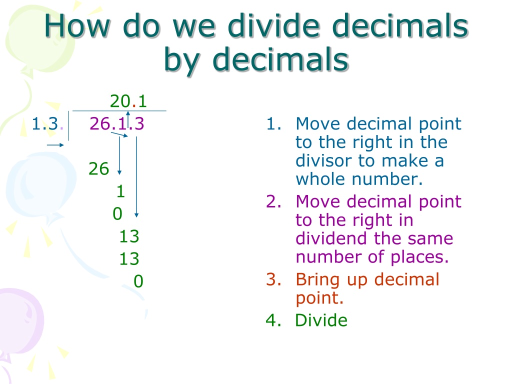 Divide Decimals By Whole Numbers On A Number Line Worksheet