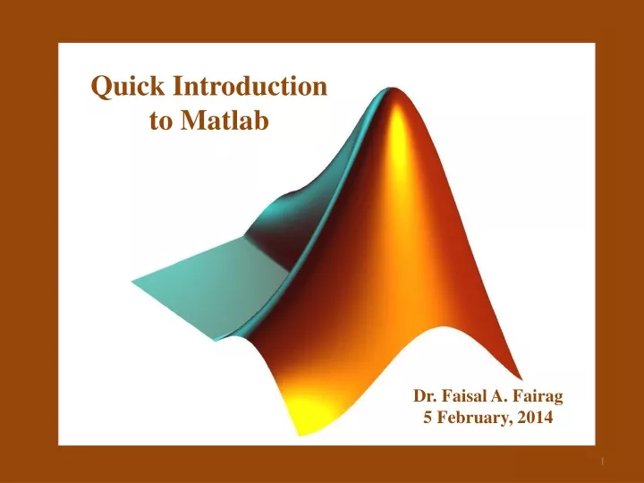 PPT - Quick Introduction To Matlab PowerPoint Presentation, Free ...