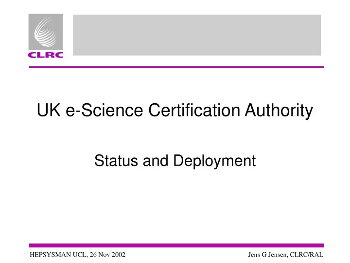 uk e science certification authority n.