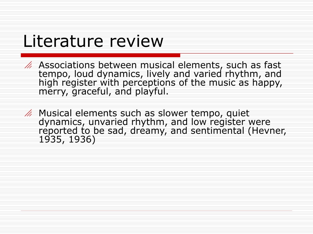literature review example music