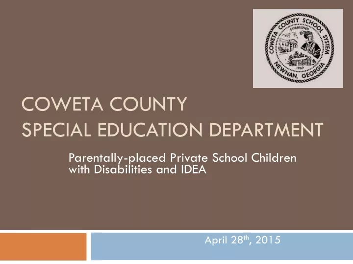 PPT - Coweta County Special Education Department PowerPoint ...