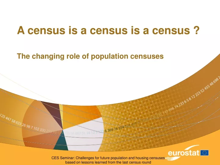 a census is a census is a census n.