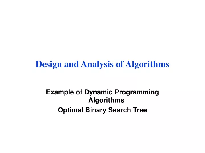 PPT - Design And Analysis Of Algorithms PowerPoint Presentation, Free ...