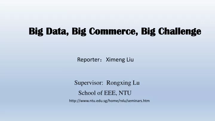 big data big commerce big challenge n.