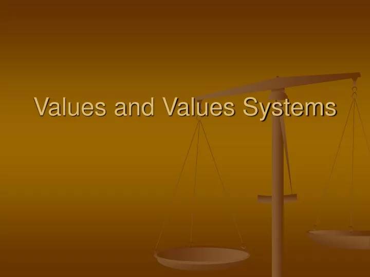 values and values systems n.
