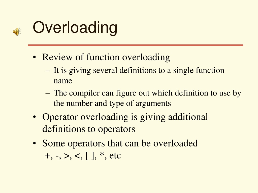 C++ Lecture 7 Function/operator overloading - ppt video online download