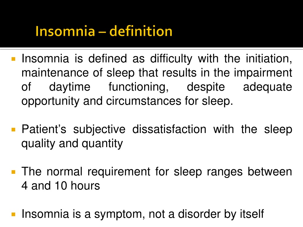 insomnia definition ama