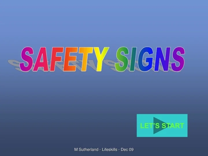PPT SAFETY SIGNS PowerPoint Presentation, free download ID9575559