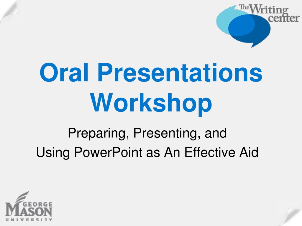 oral presentation workshop