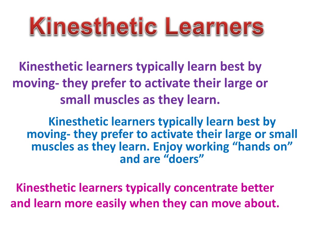 PPT - Kinesthetic Learners PowerPoint Presentation, free download - ID ...
