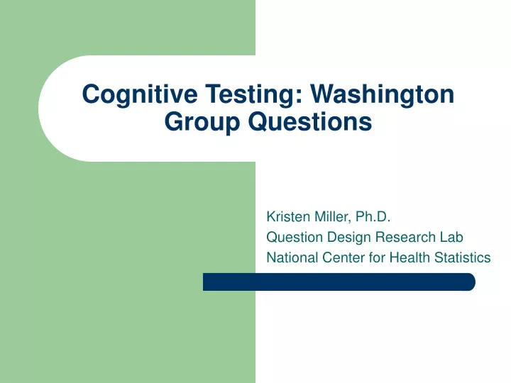 cognitive testing washington group questions n.