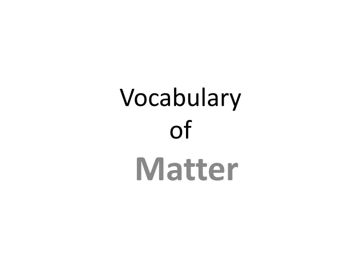 vocabulary of n.