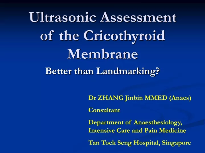 ultrasonic assessment of the cricothyroid membrane n.