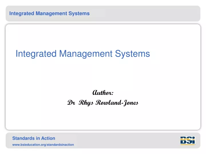 integrated management systems n.