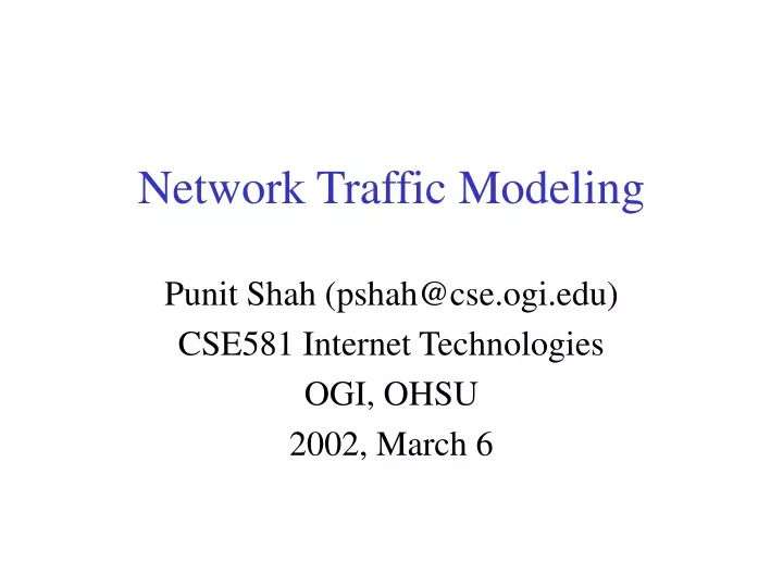 network traffic modeling n.