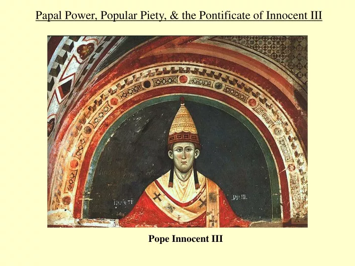 papal power popular piety the pontificate n.