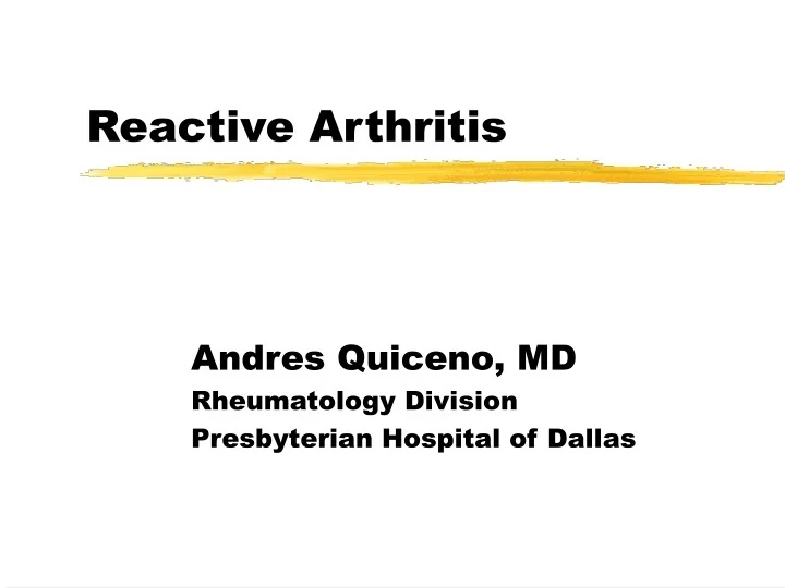 PPT Reactive Arthritis PowerPoint Presentation, free download ID