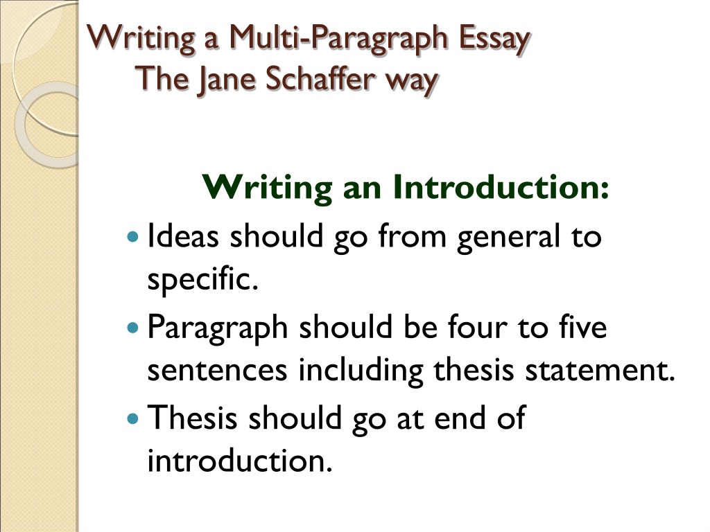 jane schaffer essay graphic organizer