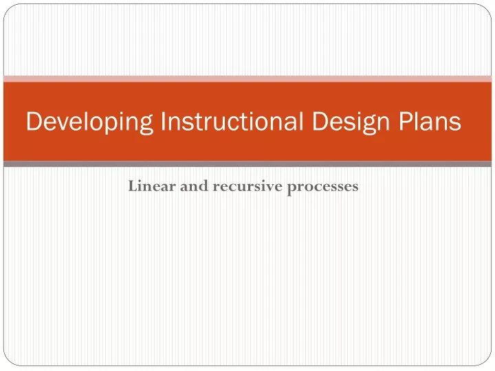 developing instructional design plans n.