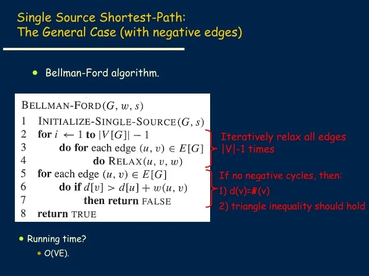 Ppt Single Source Shortest Path The General Case With Negative Edges Powerpoint Presentation Id