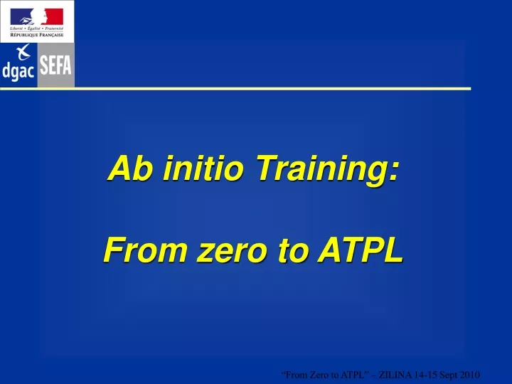 ab initio training from zero to atpl n.