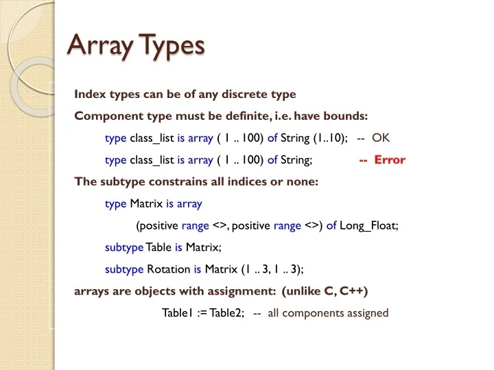 PPT - Array Types PowerPoint Presentation, free download - ID:9582880