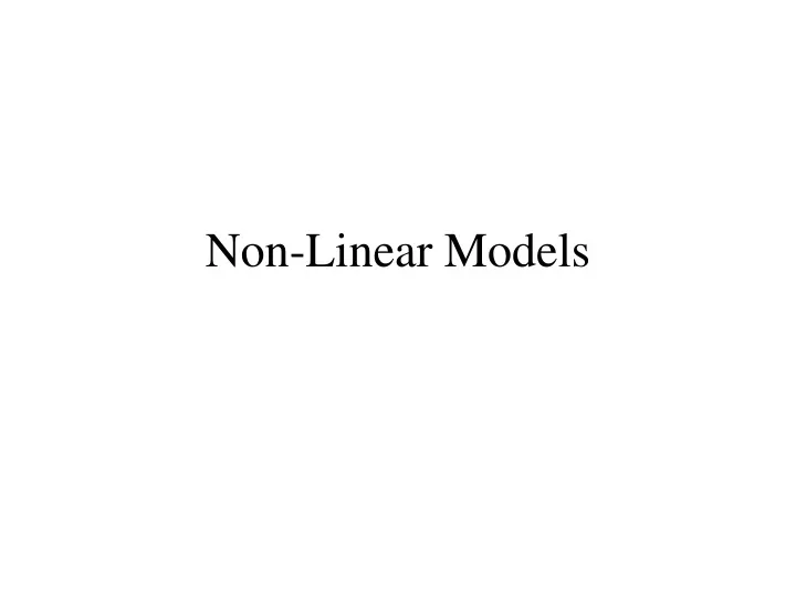 non linear models n.