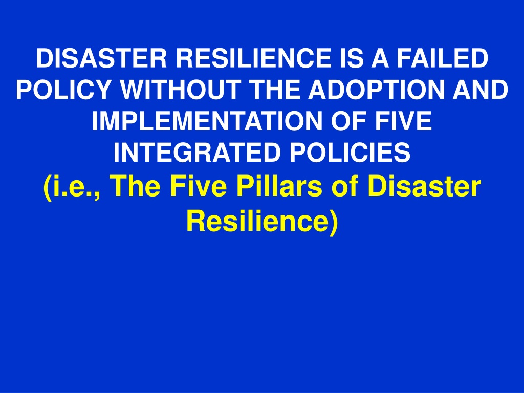 Ppt The Five Pillars Of Disaster Resilience Early Warning Powerpoint Presentation Id9584633