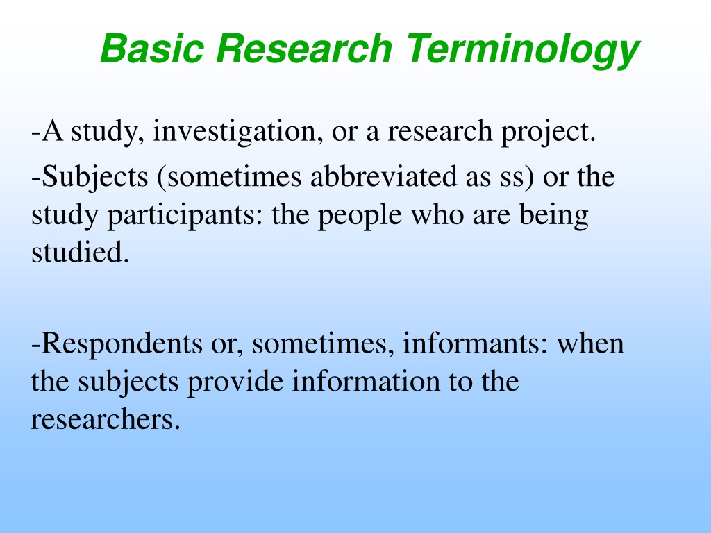 key research terminology