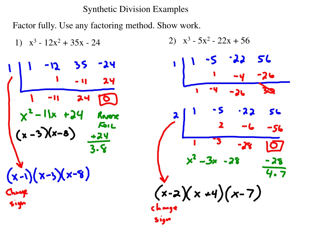 PPT - Synthetic Division Examples PowerPoint Presentation, free ...