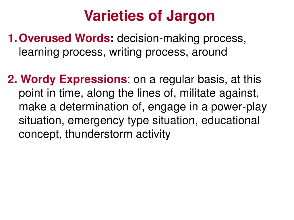 powerpoint presentation jargon