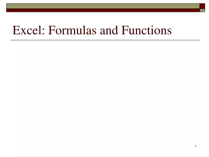 excel formulas and functions n.