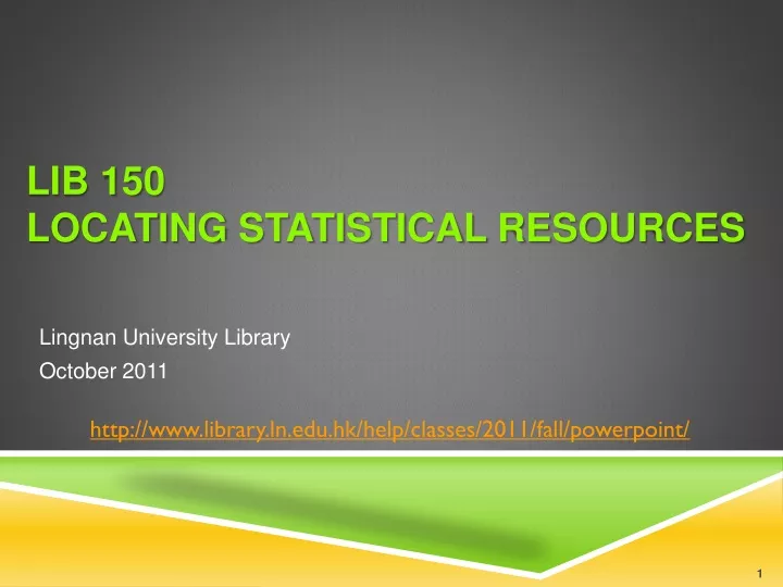 Ppt Lib Locating Statistical Resources Powerpoint Presentation Id