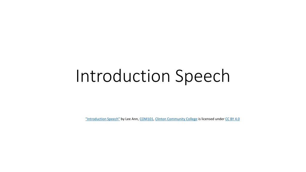 PPT - Introduction Speech PowerPoint Presentation, free download - ID ...