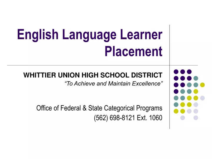 PPT - English Language Learner Placement PowerPoint Presentation, Free ...