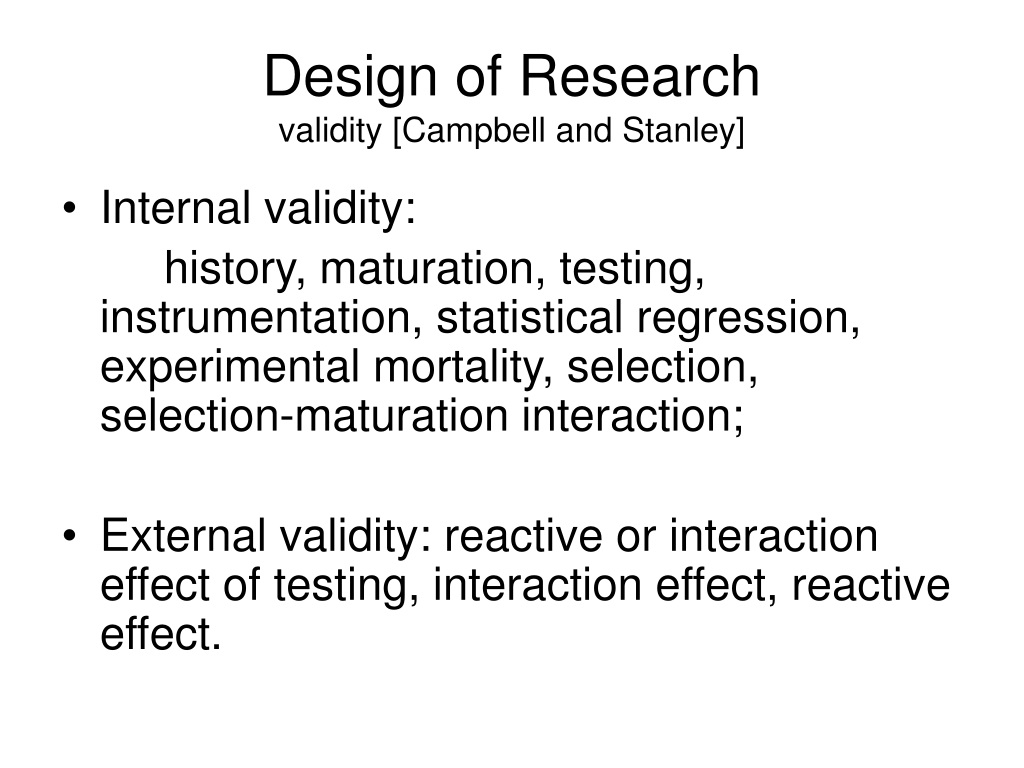 campbell and stanley research design summary