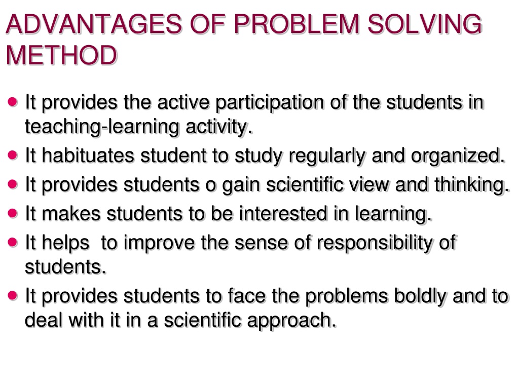 advantages of problem solving as a teaching strategy