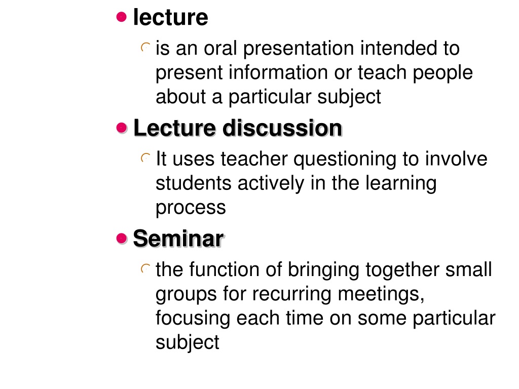 presentation method of teaching lecture