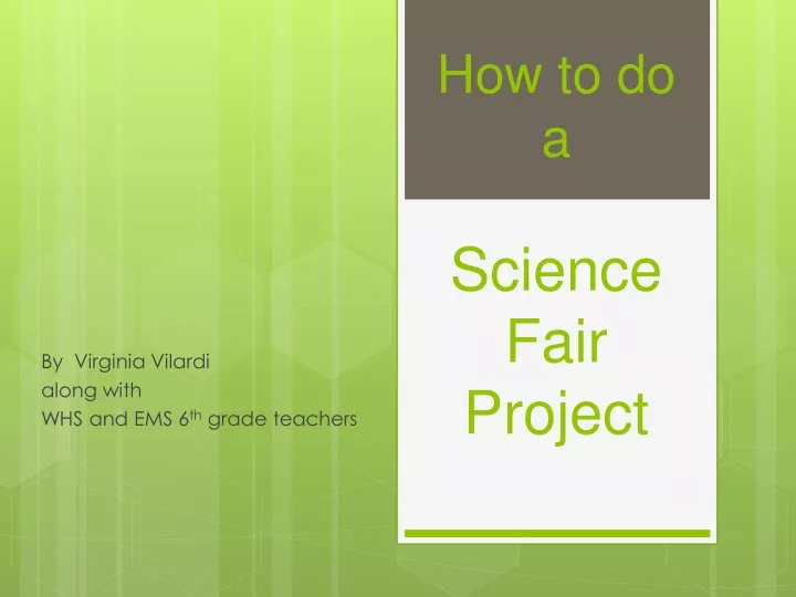 how to do a science fair project n.
