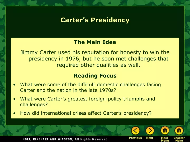 PPT Carter’s Presidency PowerPoint Presentation, free download ID